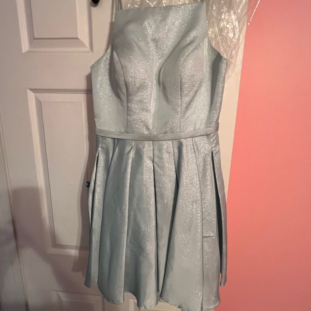 Dave & Johnny Elegant Silver Formal Dress